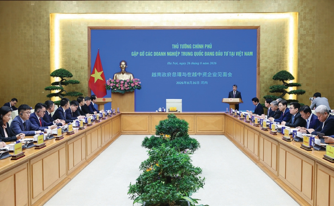 Ủy viên Bộ Chính trị, Thủ tướng Chính phủ Lê Minh Hưng chủ trì cuộc gặp gỡ các doanh nghiệp Trung Quốc đang đầu tư tại Việt Nam, ngày 26/8/2026.